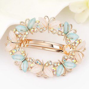 Blue Rhinestone Barrette